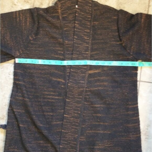 Charter Club Woman Brown and Bronze Belted Sweater Cardigan Duster Size 0X - Picture 12 of 14